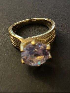 Gold-Tone Ring with Center Stone